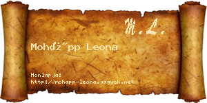 Mohápp Leona névjegykártya